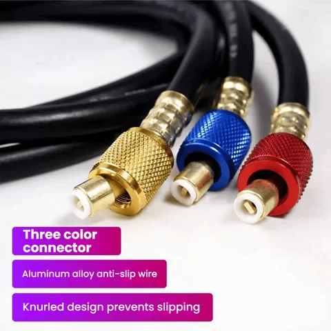 1M1.2M1.8M трехкомплект черной противовзрывной трубки хладагента для R12, R22, R134A, 404,502, комплект для зарядки автомобильного хладагента HVAC