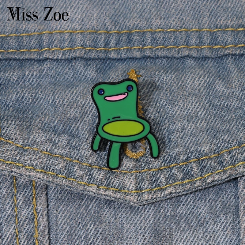 Enamel pins custom cute Cartoon Froggy Brooches lapel badges funny Anime Animal jewelry gift for kids friends