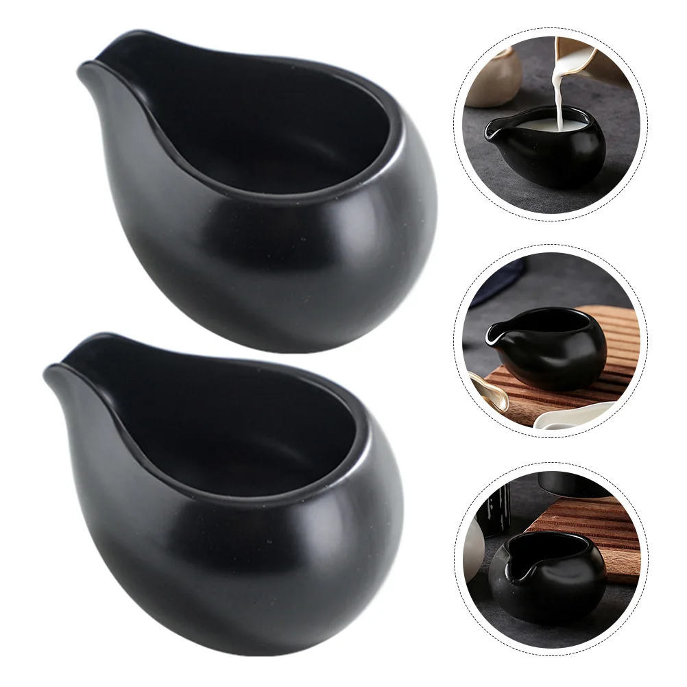 

2 Pcs Ceramic Sauce Jug Glass Containers Sauce Pouring Dish Glass Pitcher Steak Sauce Bucket Creamer Jar Gravy Boat Serving