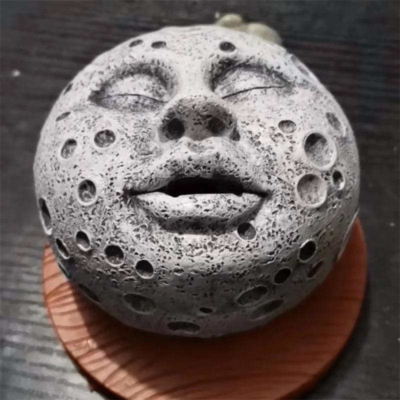 Moon Face Backflow Incense Burner Novelty Cone Stick Holder Home Aromatherapy Decoration