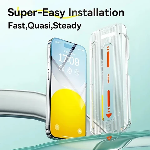 Защитная пленка Baseus Anti-Spy для iPhone 15/14 Pro Max, закаленное стекло — пример использования