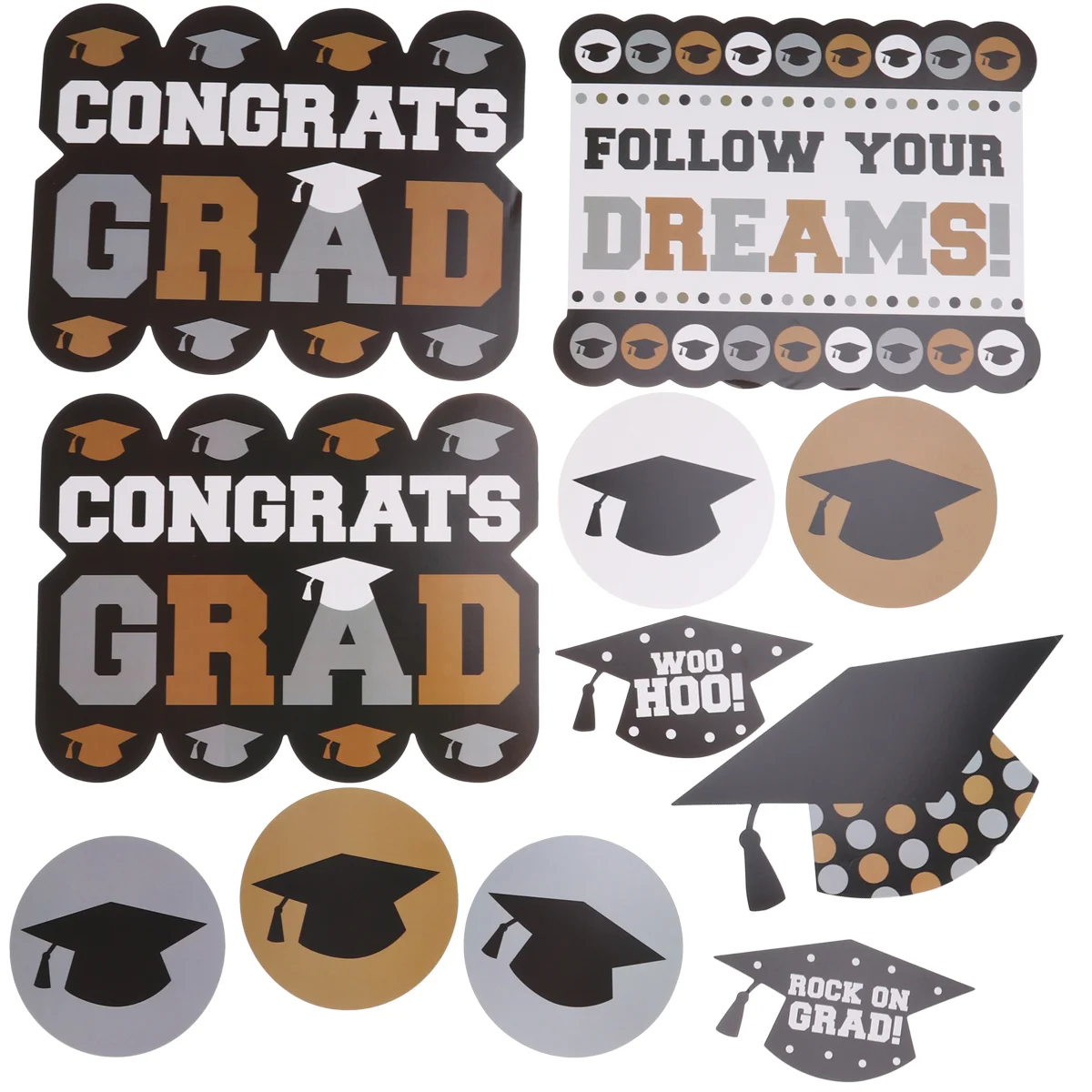 

30 Pieces Photo Booth Props Glitter Doctorial Funny Images Pose Sign Cutout Graduation Party Favor Supplies