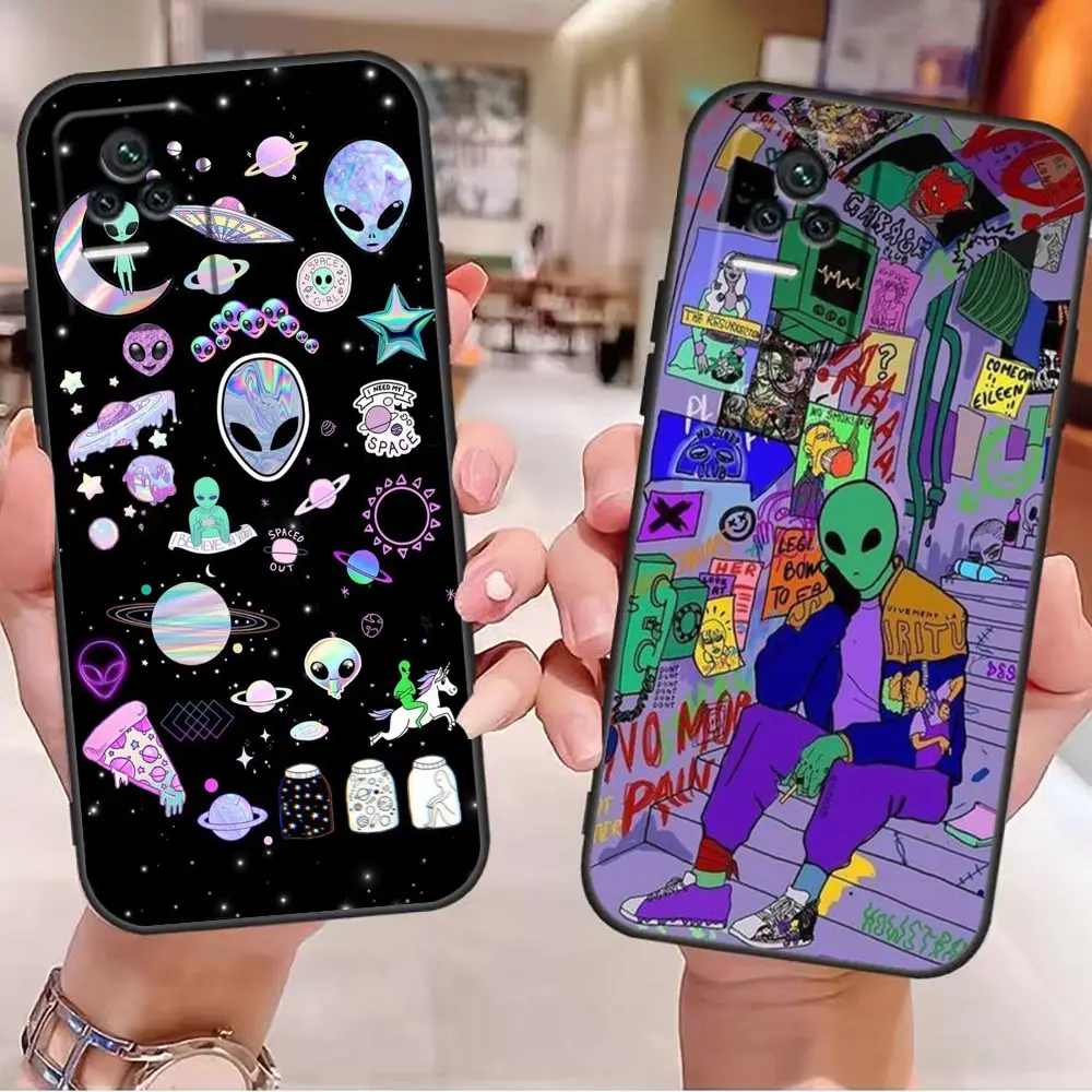 

Funda Case for Redmi K40 K40S K50 K60 7 7A 8 8A 9 9A 9C 9T 10 10C PRO PLUS Gaming TPU Case Coque Cartoon Aesthetics Alien Space