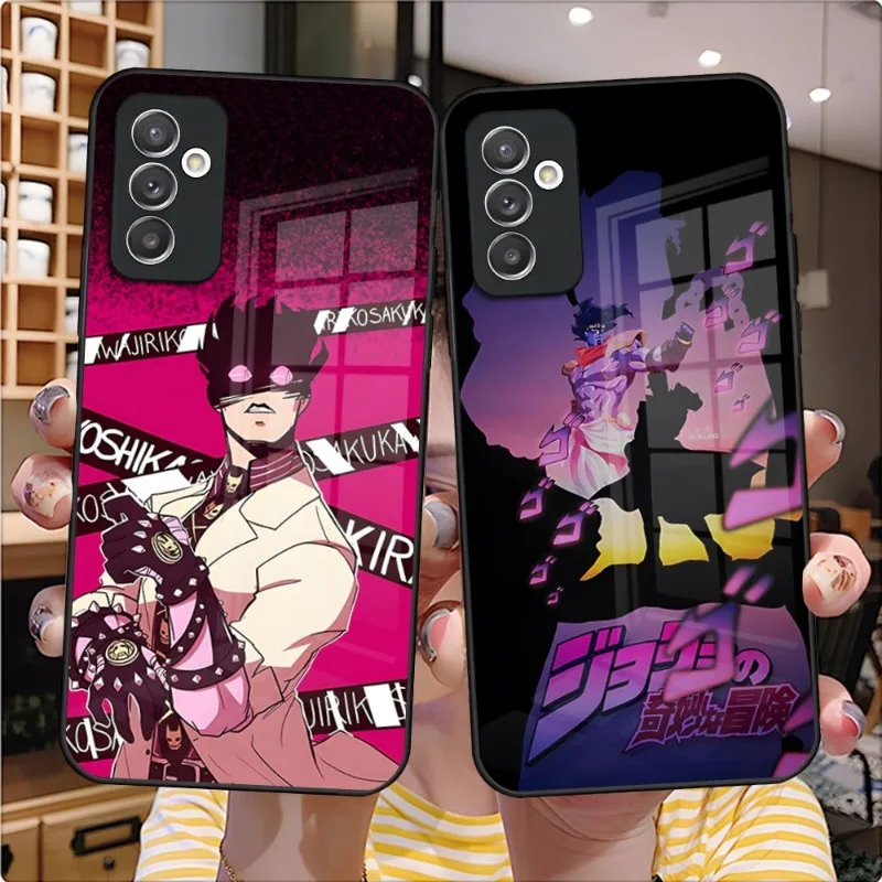 

Чехол для телефона с рисунком из аниме «невероятные приключения Джоджо», стеклянный дизайн для Samsung S23, S21, S22, S20, S30, S9, S10, FE Note 20 Pro, ультра задние крышки
