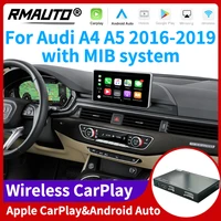 rmauto wireless apple carplay mib for audi a4 a5 2016 2019 android auto mirror link airplay support reverse image car play