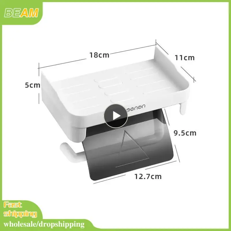 

Настенная полка для унитаза без сверла, стойка для хранения рулонной бумаги, бытовой держатель для туалетной бумаги, аксессуары для ванной комнаты, водонепроницаемая