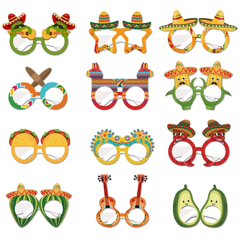Mexican Party Decoration 12pcs Funny Crazy Glasses Fiesta Ci