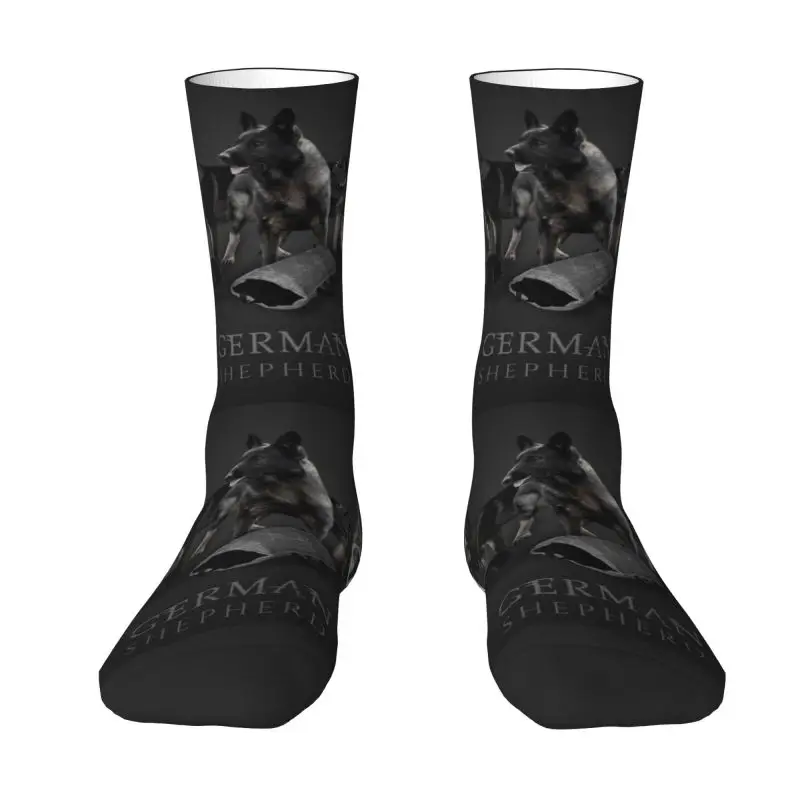 

German Shepherd Dog Mens Crew Socks Unisex Fashion 3D Print GSD Animal Dress Socks