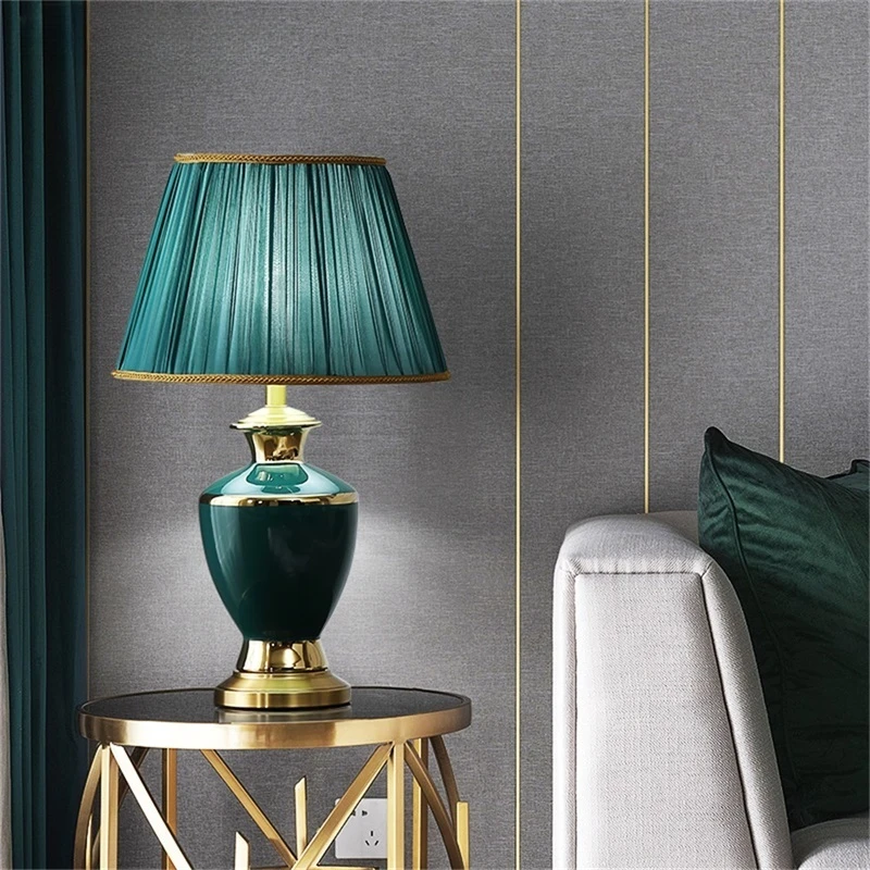 

Desk Lamps Ceramic Table Lamps Brass Art Lights Dimmer Home Decoration for Living Room Bedroom Corridor Hotel lampada tavolo led
