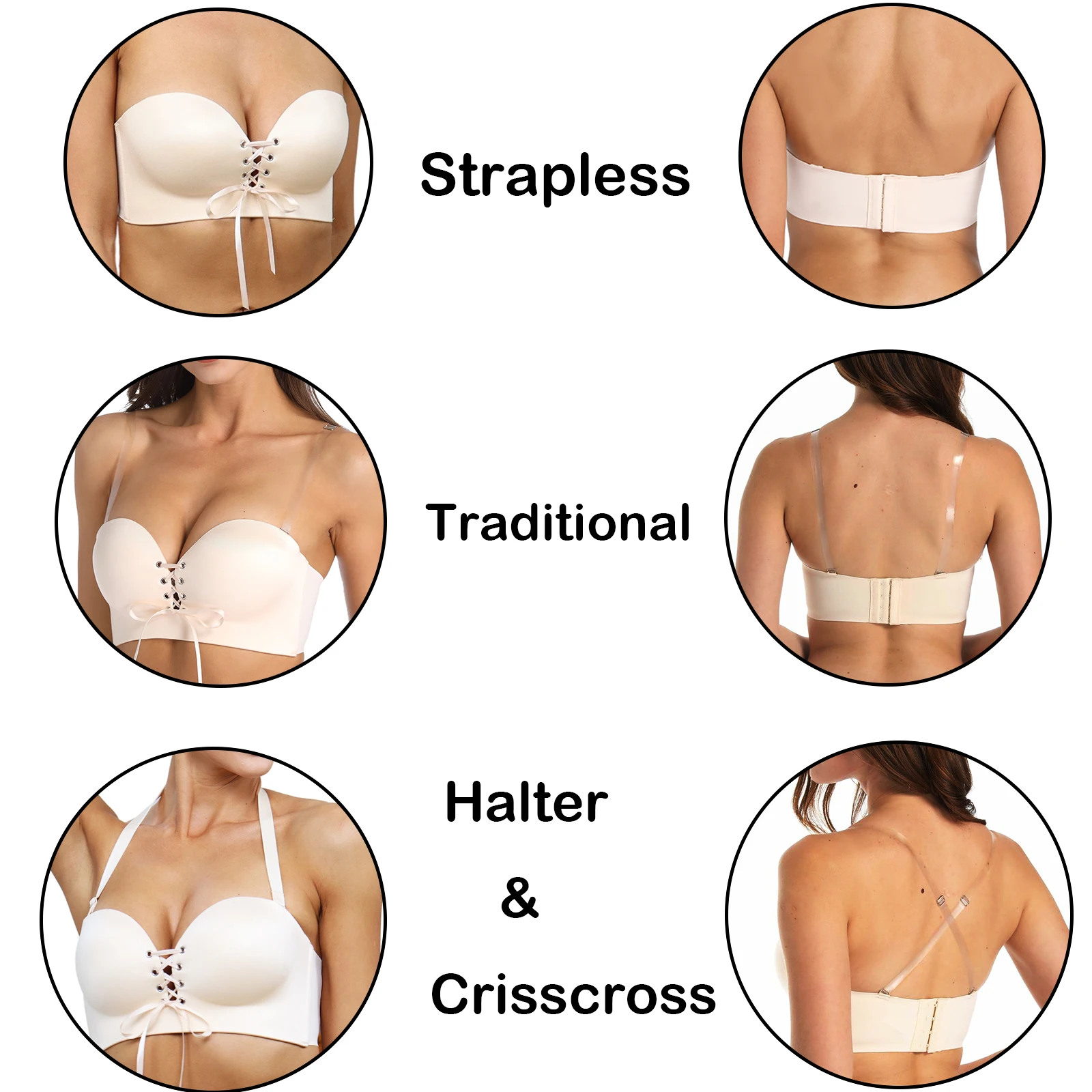 Бюстгальтер с чашками пуш-ап и глубоким V-образным вырезом чашечки A B C D DD E |