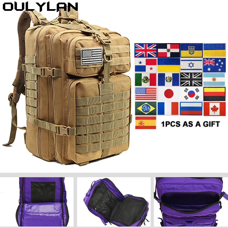 

Oulylan Men Women Military Tactical Rucksack 3P Army Molle Assault Bag Travel Hiking Bags Backpack 30L/45L Camping Hunting
