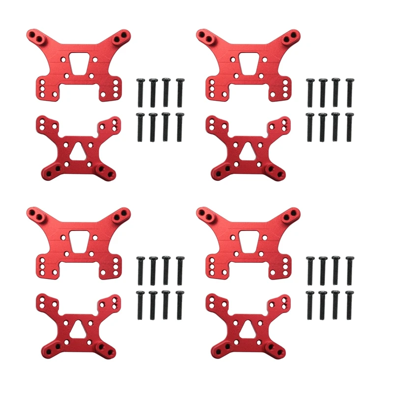 

4X 144001 Part Front And Rear Shock Tower Board Set Replacement Accessories Parts For 144001 1/14 4WD RC Car,Red