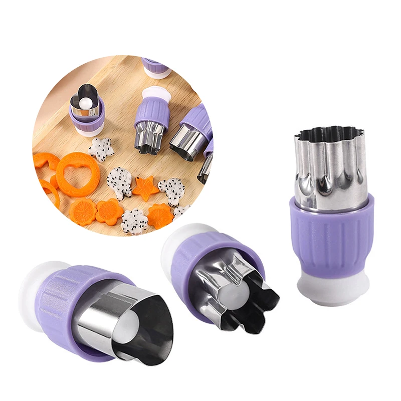 

Fruit Cutting Die Star Heart Shape Vegetables Cutter Handle Portable Cook Tools Stainless Steel Kitchen Gadgets