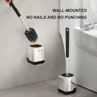 wall hung toilet brush chrome with toilet holder leak proof cleaning bathroom brush toilet utensils set household rubber brush