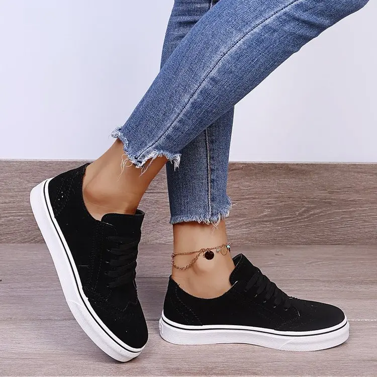 

2022 New Fashion Ladies Flat Shoes Lace Up Shoes Women Platform Shoes Women Comfortable Breathable Solid Color Ladies Flat Shoes