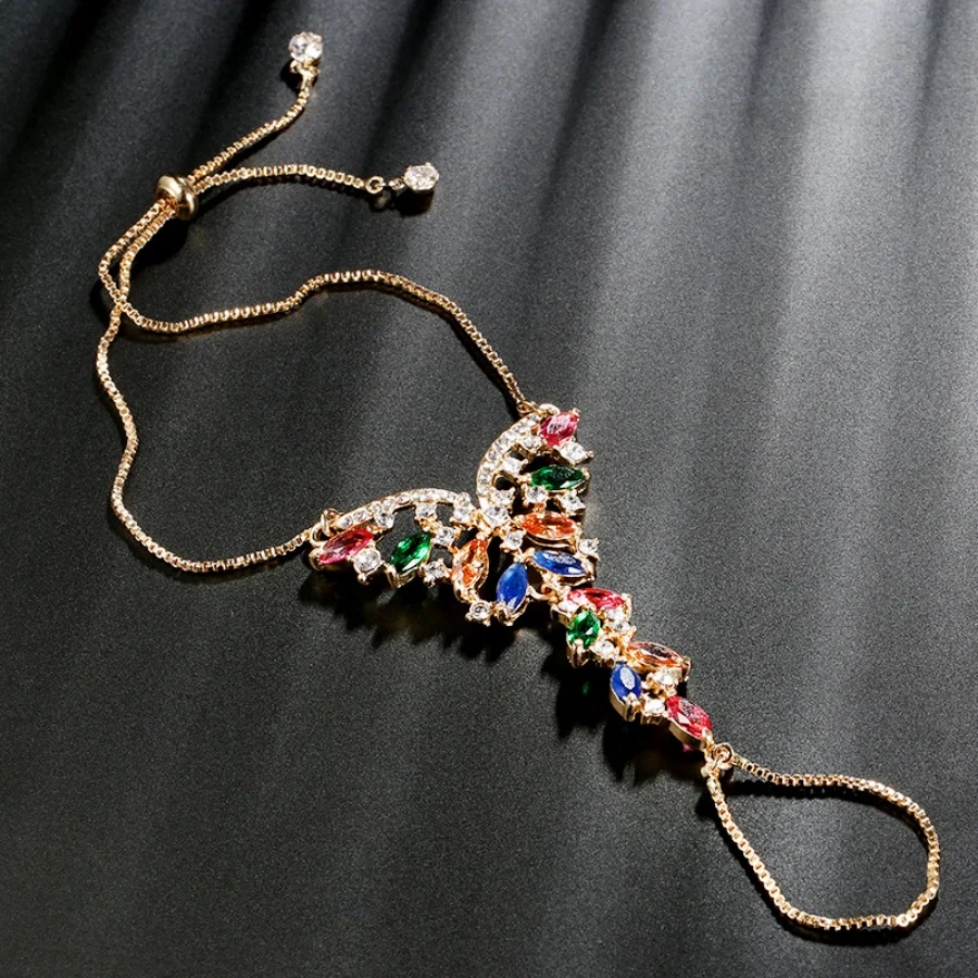 Новый универсальный женский разноцветный браслет из циркония с регулируемым