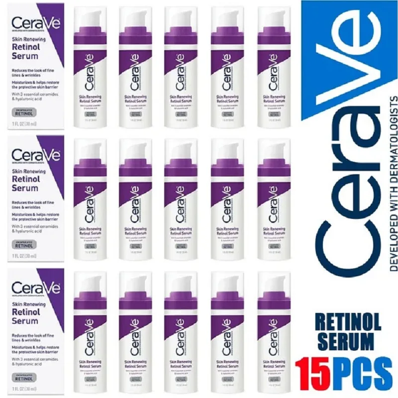 

15pcs CeraVe Skin Renewing Resurfacing Retinol Serum Moisturizing Brightening Fade Acne Mark Anti-Wrinkle Whitening Skin Care