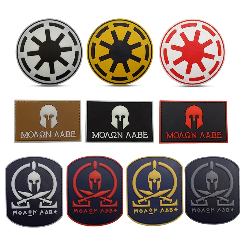 

Нашивки из ПВХ Molon Labe, Спартанский шлем, военная нашивка на липучке, тактическая Униформа, эмблема, рюкзак, сумки