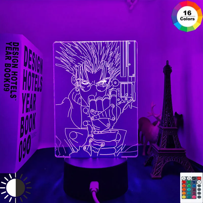 

3d Lamp Anime Trigun Vash The Stampede LED Night Light for Kid Room Deco Birthday Gift Manga Vash The Stampede Trigun Night Lamp