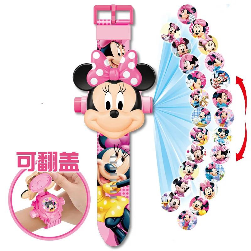 

Mickey Minnie Mouse Frozen Pony Marvel Spiderman Ironman Superhero Children's Watch toy Action Figures For Kids Christmas Gift.