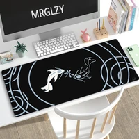 Drop Shipping Chinese Style Koi Mouse Pad Large Cute Black Mousepads Gaming Accessoroes Laptop Gamer Waterproof Keyboard DeskMat
