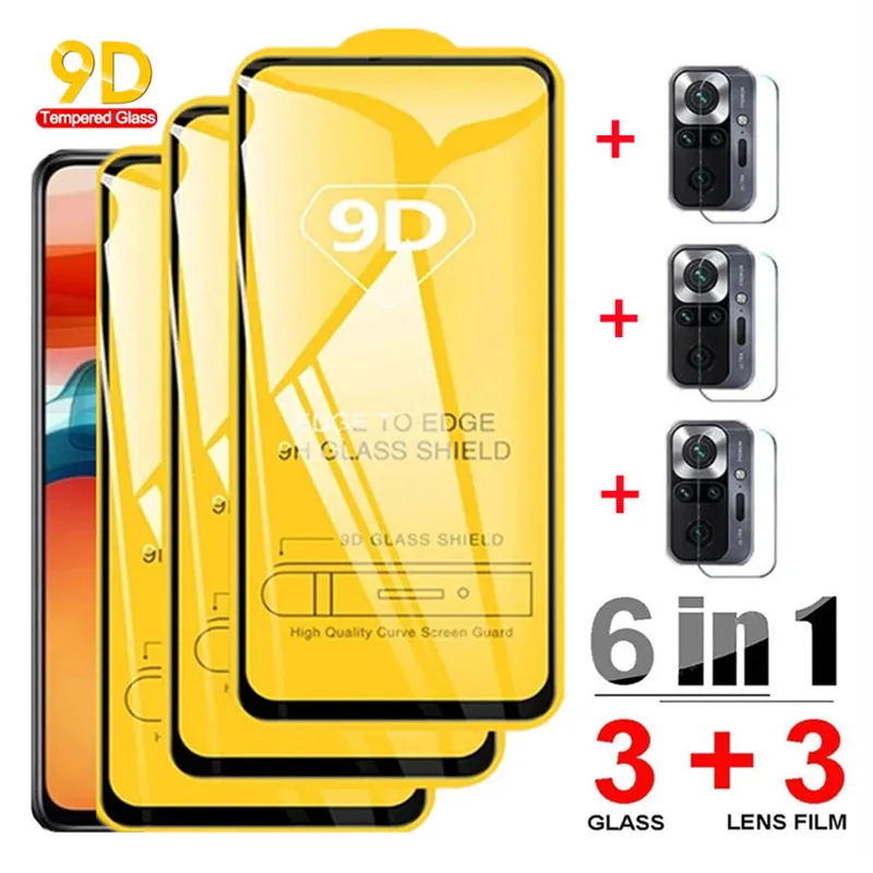 

9D Tempered Glass for Xiaomi Redmi Note 11 10 9 8 Pro 11T 10s 9s 8T Screen Protectors for Redmi 10 9 9A 9C 9T Camera Lens films