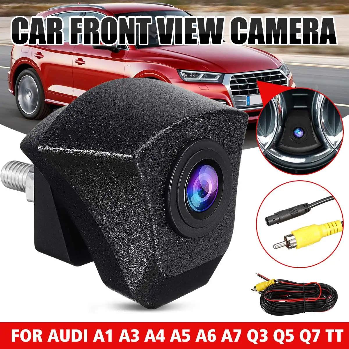 

CCD HD камера переднего вида ночного видения для Audi передняя камера с логотипом как для Audi A1 A3 A4 A5 A6 A7 Q3 Q5 Q7 TT Передняя камера