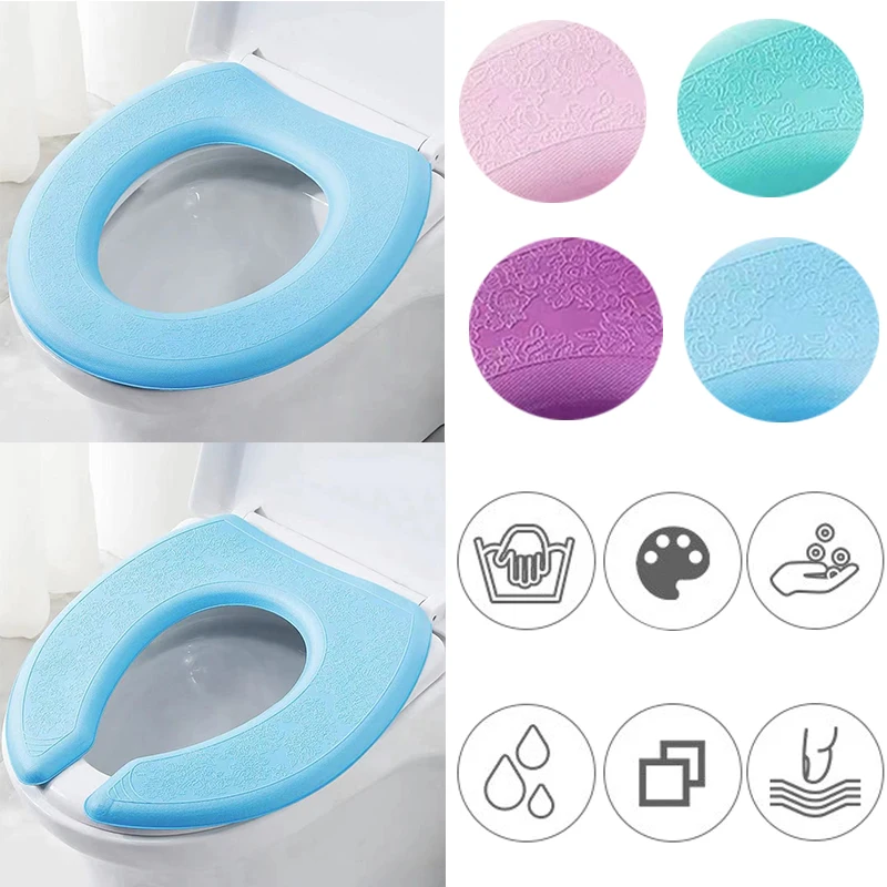 

Toilet Seat Lid Cover EVA Toilet Seat Pad Gasket Cushion Bathroom Accessories Close-stool Sticky Eco-Friendly Toilet Mats