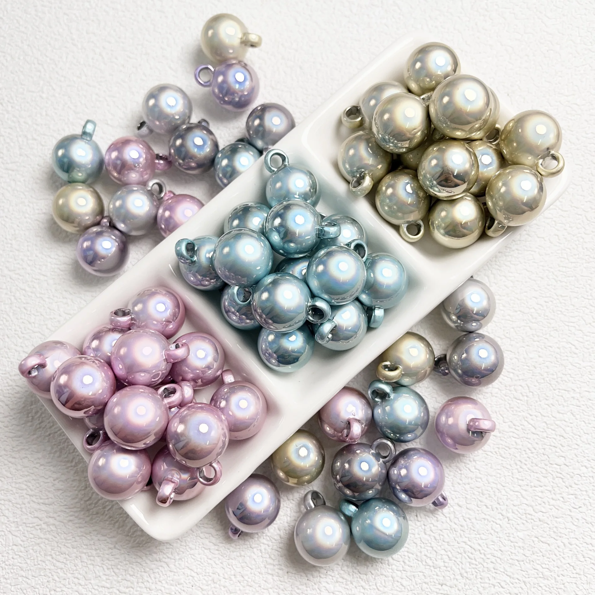 100 шт. круглые акриловые подвески с УФ-покрытием 12 мм