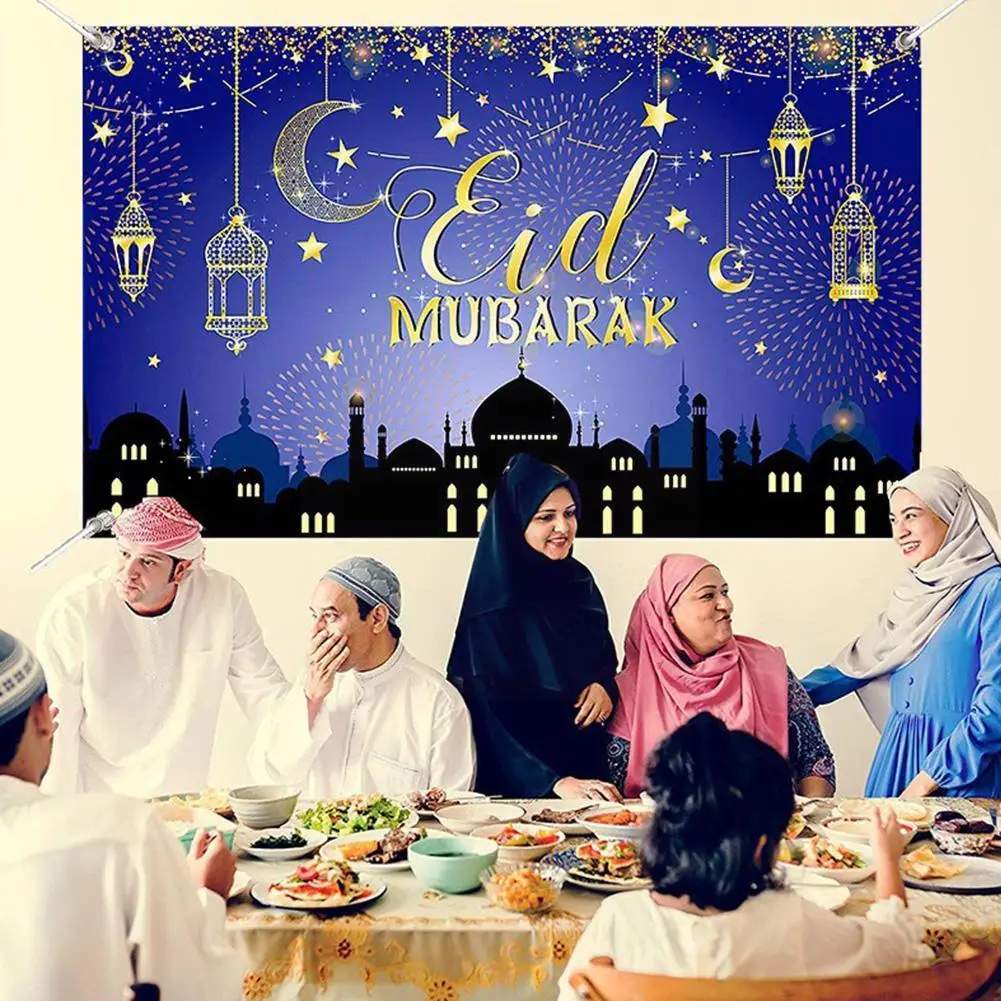 

Eid вечерние Backdrop Eid Mubarak украшения для дома исламский мусульманский Декор Рамадан Kareem EID Al Adha Ramada Фотофон E6V7