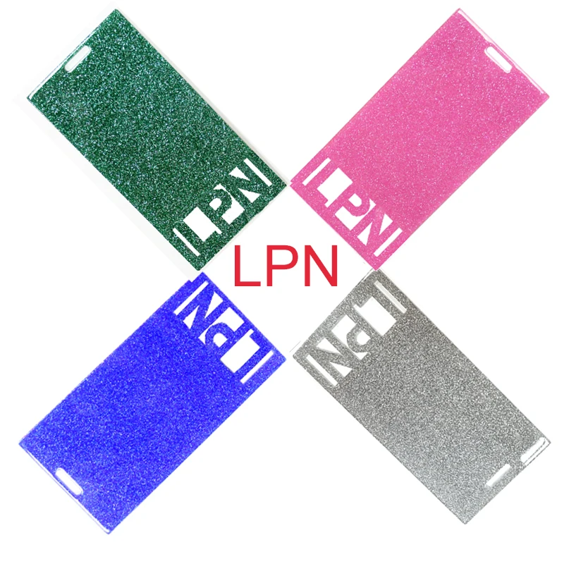 

Multicolor Nurse Accessories Glitter Sparkly LPN Badge Buddy For Nursing Gift Decoration Office Supply