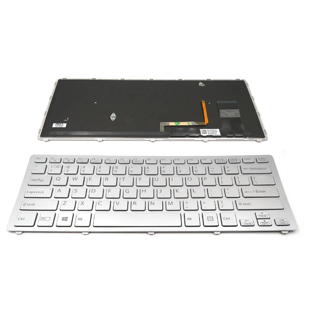 

New Laptop Keyboard for Sony VAIO SVF14N16CXS SVF14N18ST SVF14N190X SVF14N1A4E SVF14N1A4R SVF14N1B4E Silver With Backlit