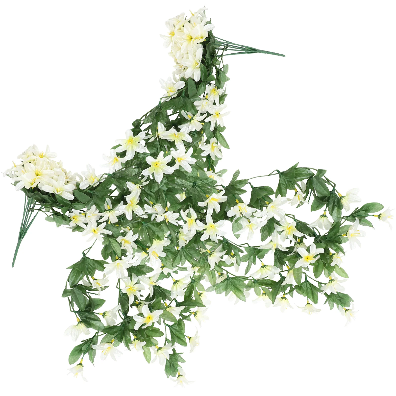 

2 Pcs Outdoor Artificial Flower Wall Hanging of The Lid Lily Vines Silk Cloth Decoration