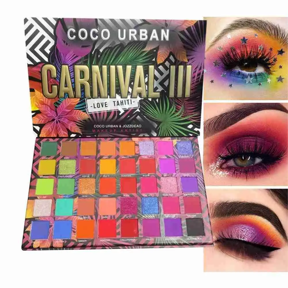 

40 Colors Eye Shadow Palette Vivid Summer Look Eyes Eye Shadow Matte Glitter Eyeshadow Shimmer Powder Shadow Eye Makeup E1v8