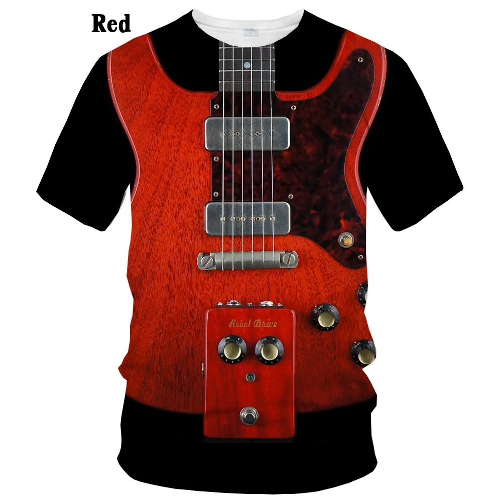 

2022 Hot Sale! Funny 3D Unisex Guitar Art Printed Fashion T-shirt Hip Hop Casual Streetwear Tops Tees 2XS-6XL