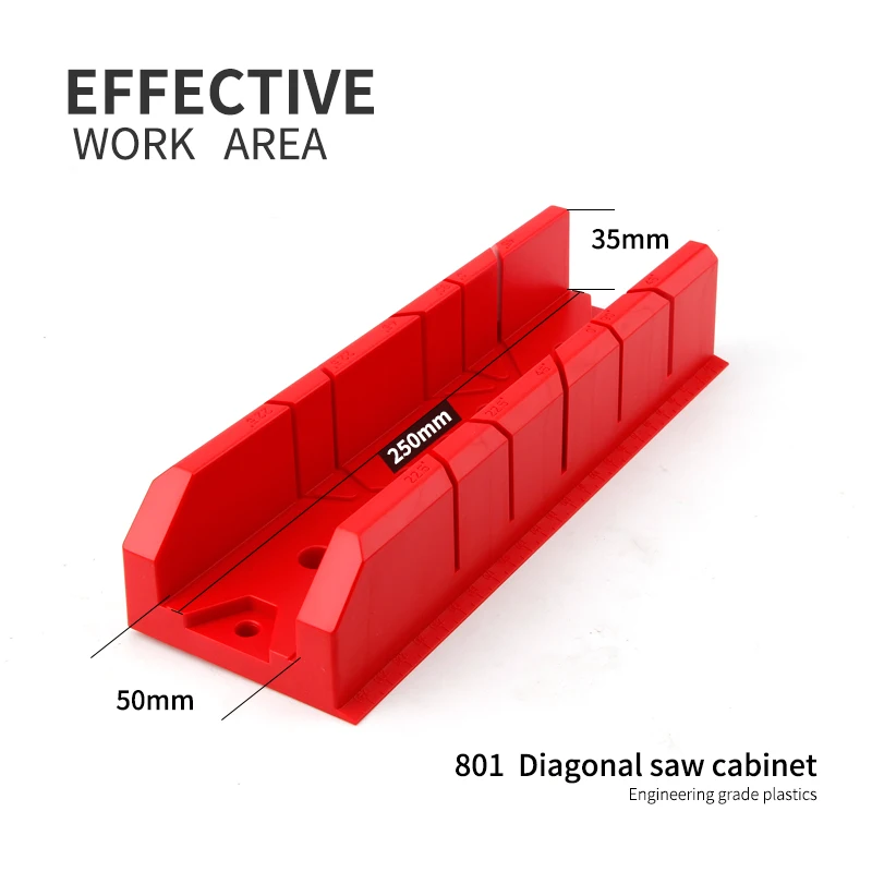 22.5/45/90 Degree 1pcs Wood Cutting Clamping Miter Saw Box Woodworking Angle Cutting for Carpenter