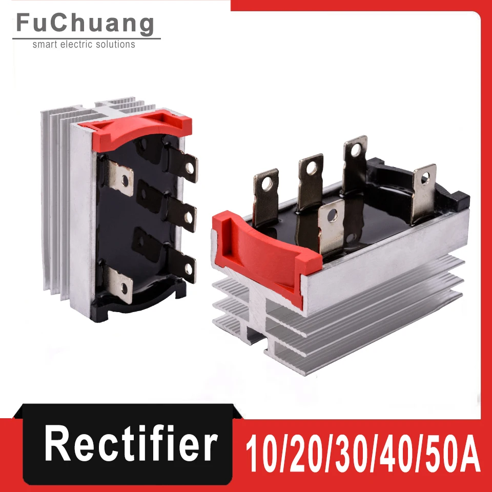 

2PCS Bridge Rectifiers SQ SQL 1200V 10A to 50A Single and Three phase diode rectifier bridge module combined with heat sink