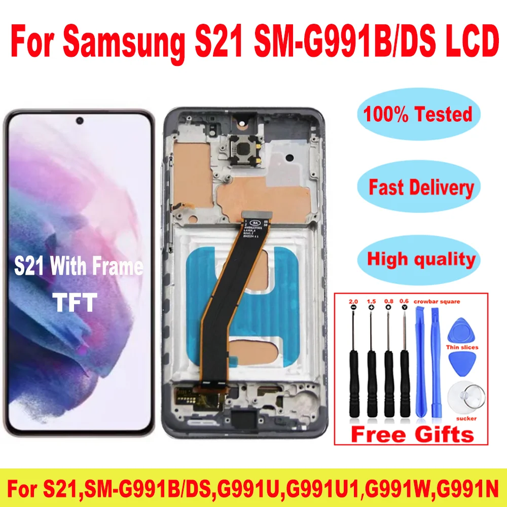Сменный экран для Samsung Galaxy S21 5G G991U G991B/DS, дисплей, сенсорная панель, дигитайзер в сборе для Samsung S21 LCD