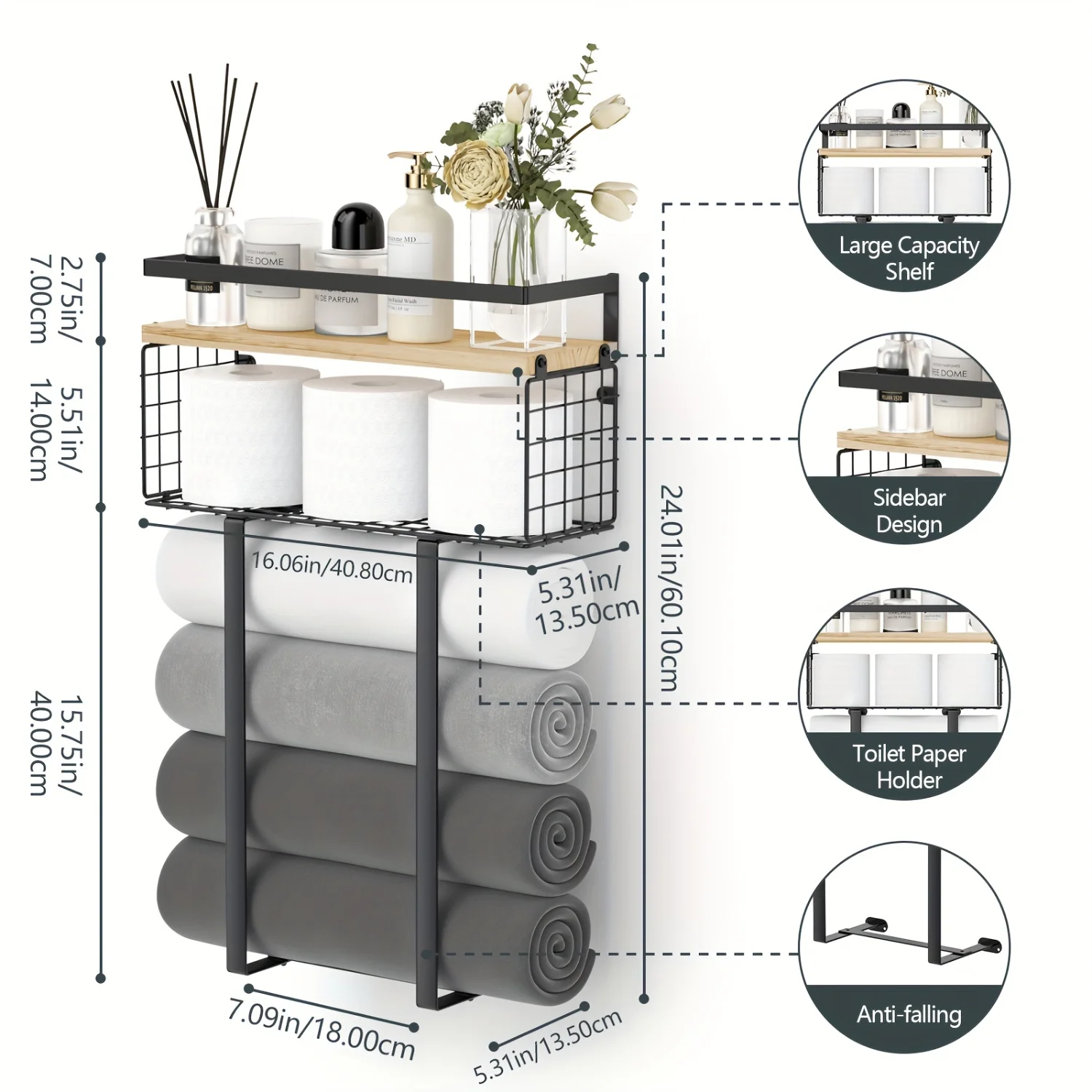 Вешалки для ванной комнаты вешалки полотенец с металлической корзиной салфеток