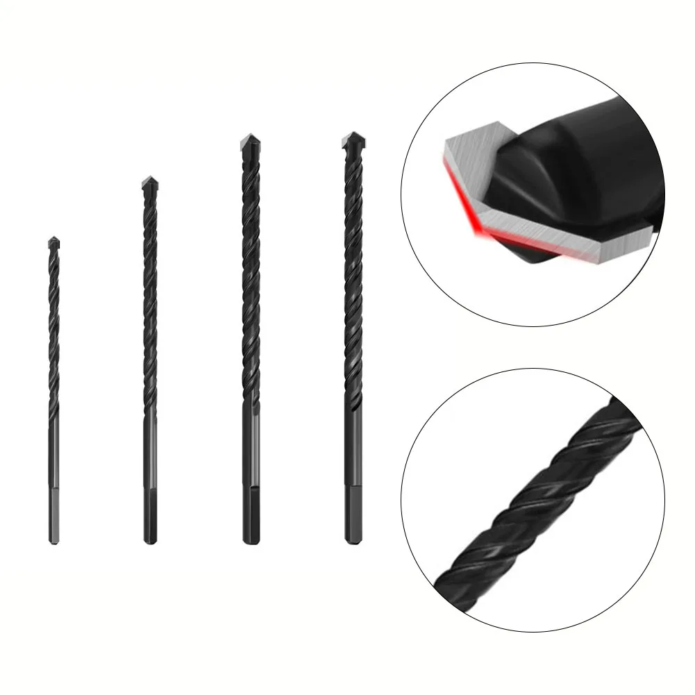 

Alloy Long Masonry Concrete Impact Drill Bit Triangle Shank 6 8 10 12mm Drill Use For Masonry Light Concrete Limestone