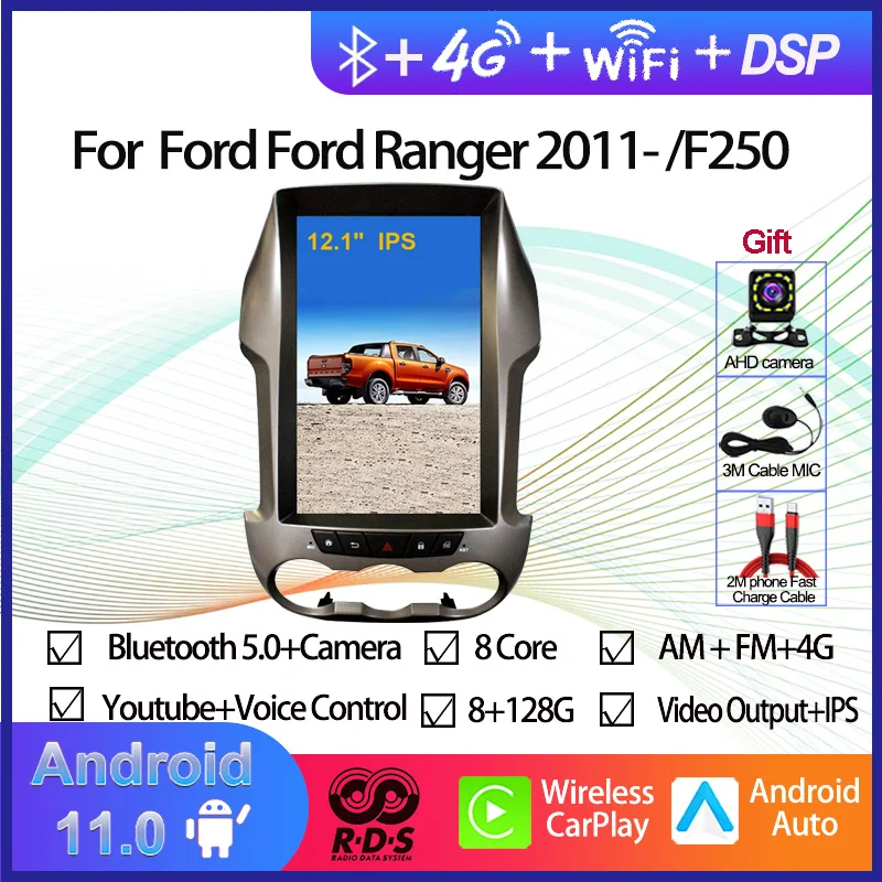 

Android 9.0 Car GPS Navigation For Ford Ranger/F250 2011-2016 12.1" Tesla Style Car Radio Stereo Multimedia Player