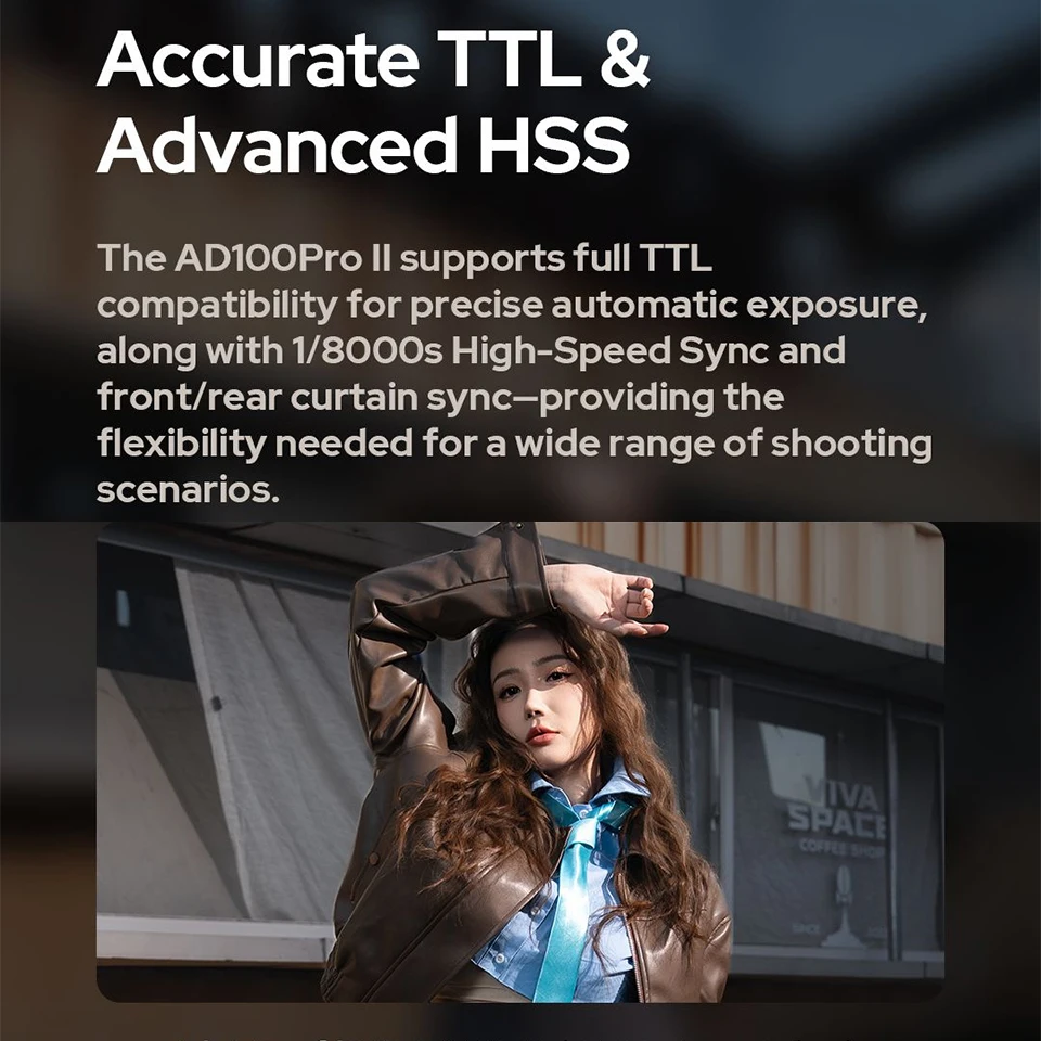 Фото Беспроводная карманная вспышка Godox AD100PRO II 2.4G HSS 100W TTL для съемки на улице, совместимая с камерами Sony, Canon, Nikon, Fuji, Olympus №5