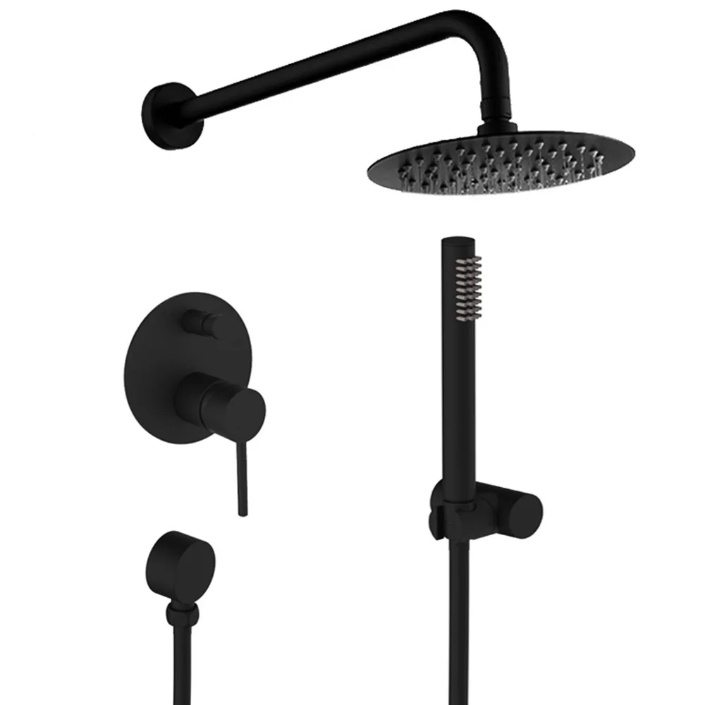 

Black concealed shower faucet modern cold and hot bathroom
