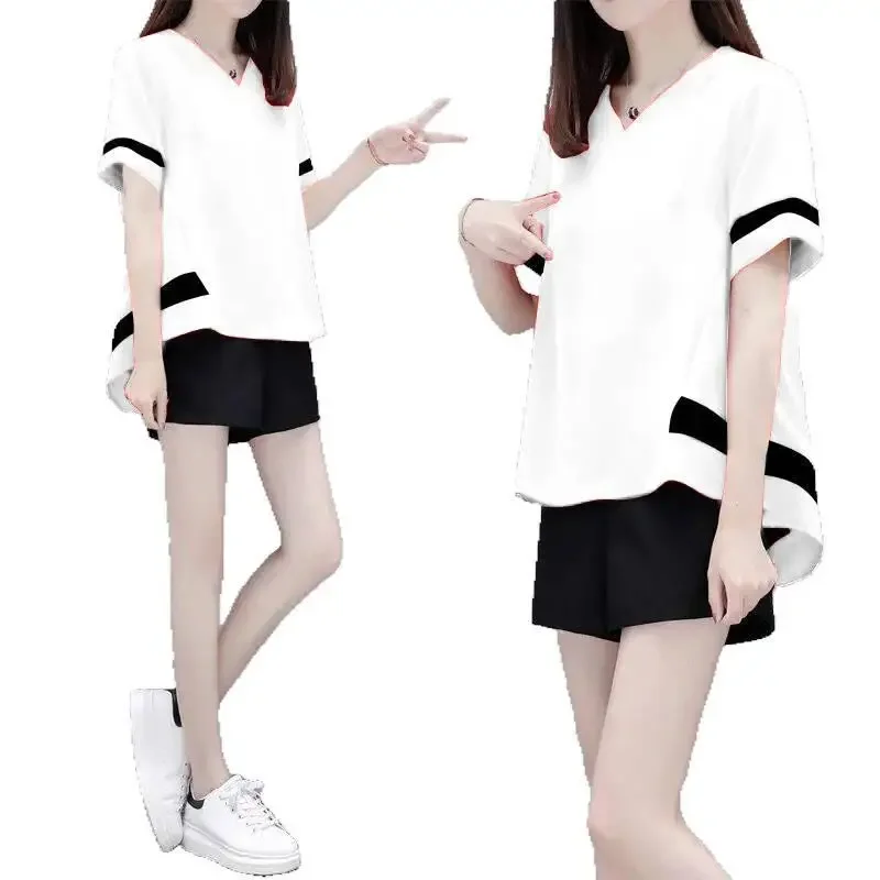 Новая летняя мода больших размеров женский свободный повседневный спортивный