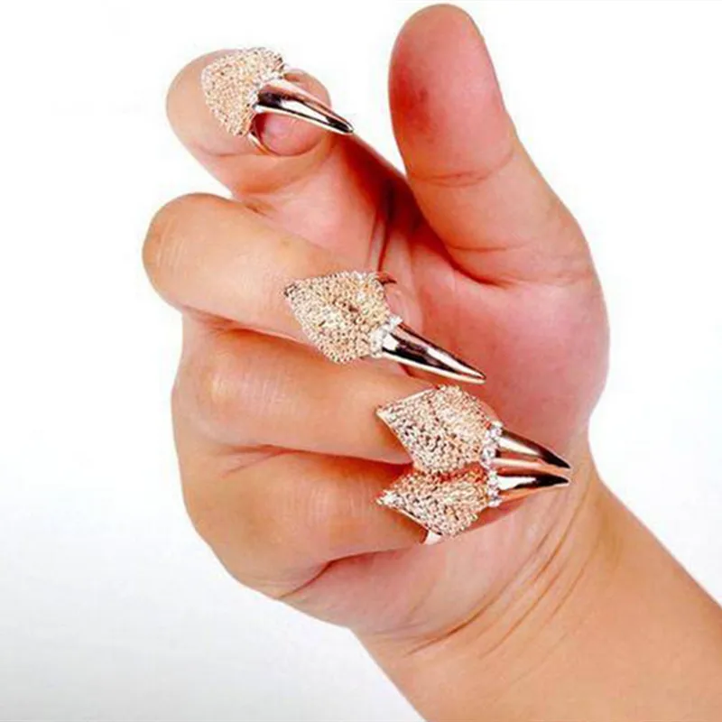 1 шт. серебряная броня для ногтей в стиле панк-рок |