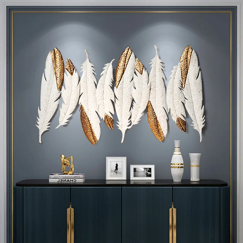 

Wall Hanging Living Room Sofa Background Wall Porch Decoration Golden Leaves Home Wall Decoration