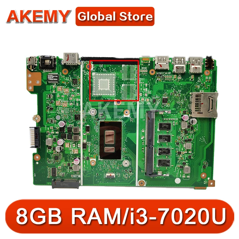 

Akemy New X441UA 8GB RAM/i3-7020U CPU Motherboard For ASUS X441U X441UV X441UAK F441U A441U Laotop Mainboard Motherboard
