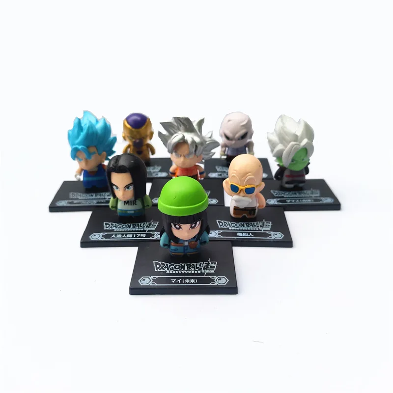 

8Pcs/Set 3-7cm Dragon Ball Z Anime Broly Goku Burdock Vegeta Super Saiyan PVC Action Figure Dragon Ball Super Figurine Model Toy