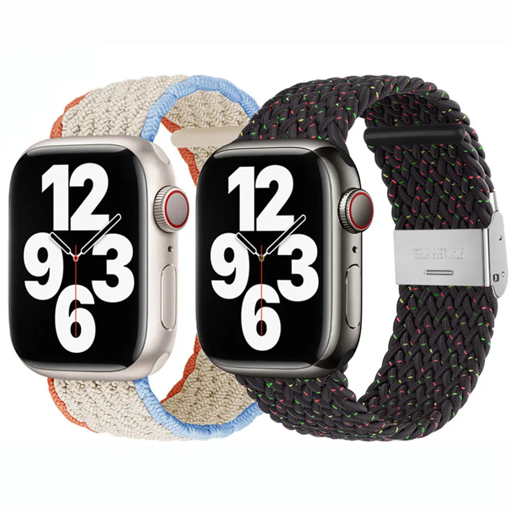 

Braided Solo Loop For Apple Watch Band 45mm 44mm 40mm 41mm 42mm 38mm Elastic Nylon Belt Bracelet IWatch Serie 3 4 5 SE 6 7 Strap