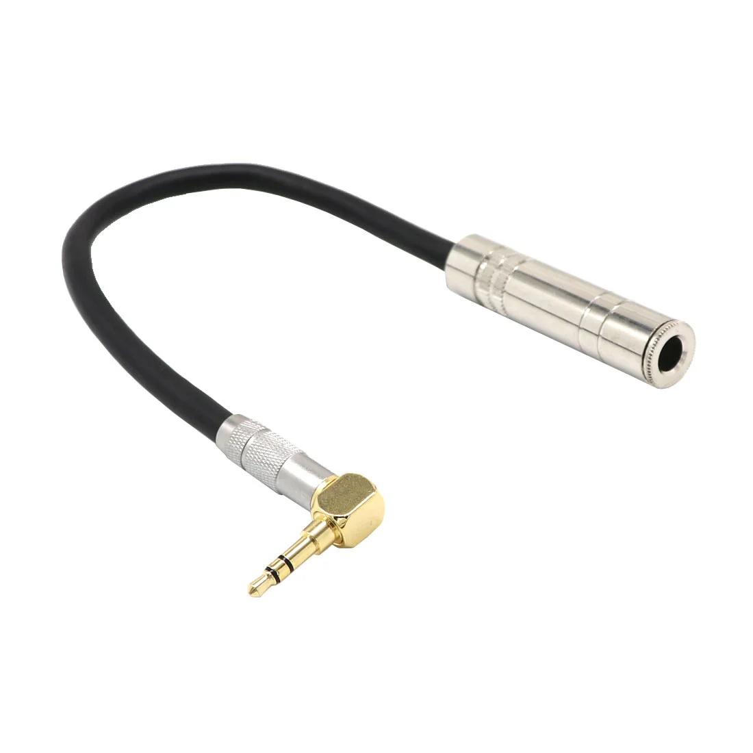 

Silver Adapter 3.5mm Male To 2 Female Mic Audio Splitter Cable 90 Degrees 1/8"